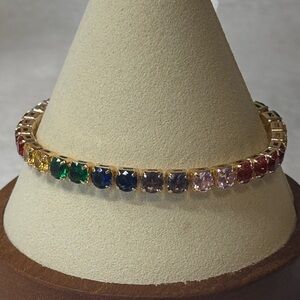 18k Gold Filled AAA CZ Multi Color Tennis Bracelet